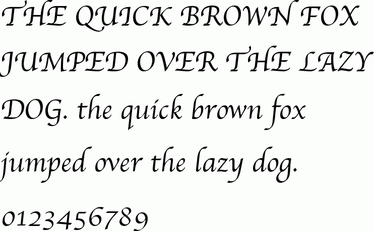 See the Apple Chancery Italic free font download characters