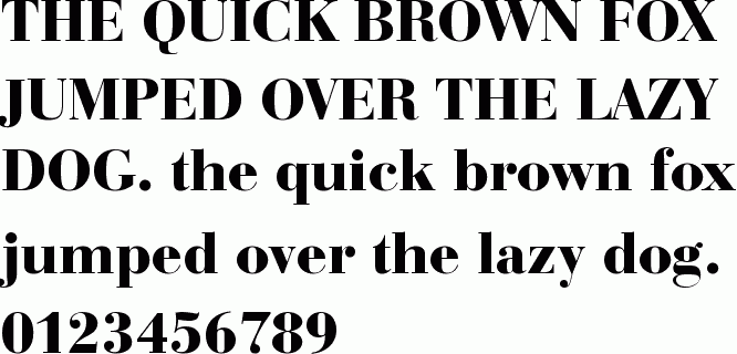 See the Bauer Bodoni Black BT free font download characters