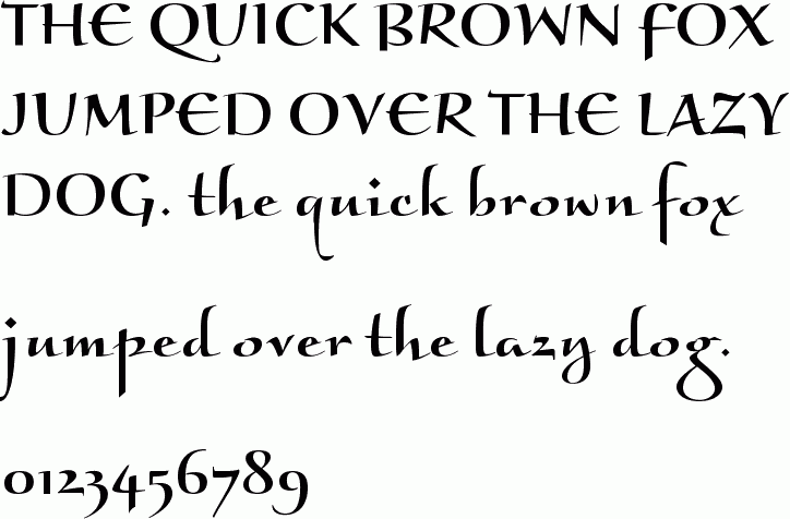 See the Braganza ITC free font download characters