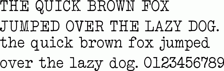 See the Bulletin Typewriter MN free font download characters