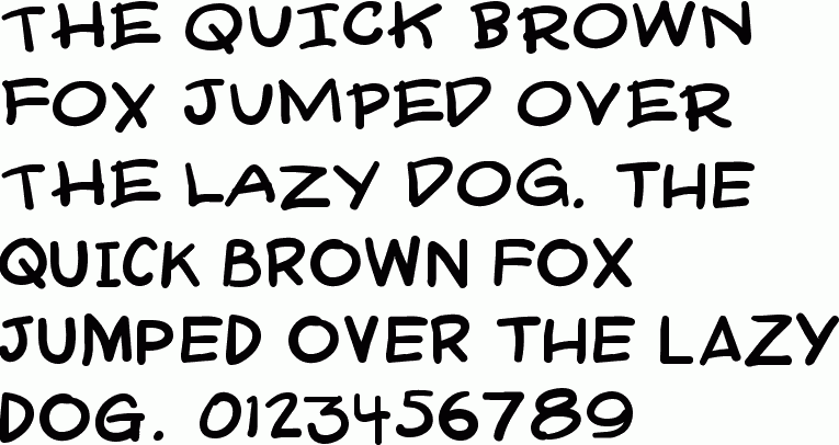 See the CK Comic Book free font download characters