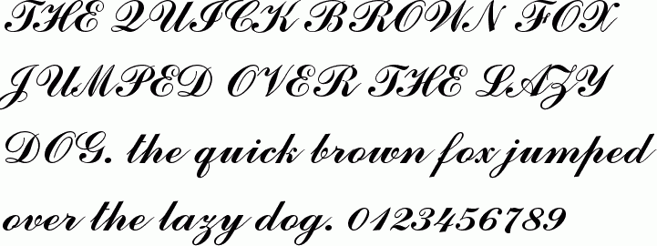 See the Commercial Script BT free font download characters