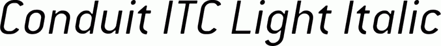Preview Conduit ITC Light Italic free font