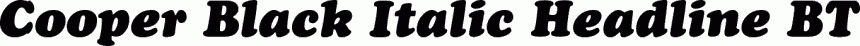 Preview Cooper Black Italic Headline BT free font