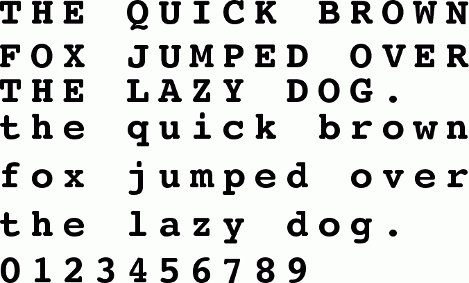 See the Courier Bold SWA free font download characters