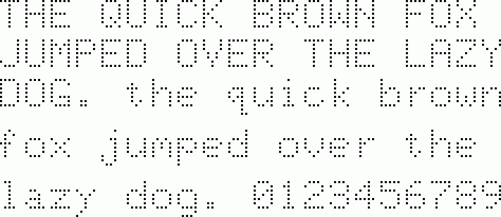 See the Dot Matrix Normal free font download characters