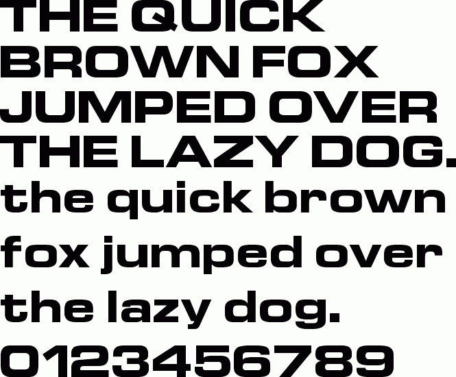 See the Euro Technic Extended Bold free font download characters