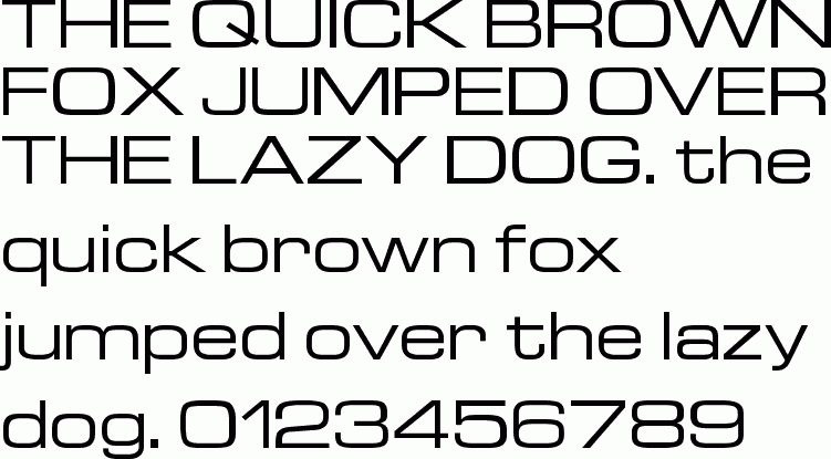 See the Euro Technic Extended Regular free font download characters