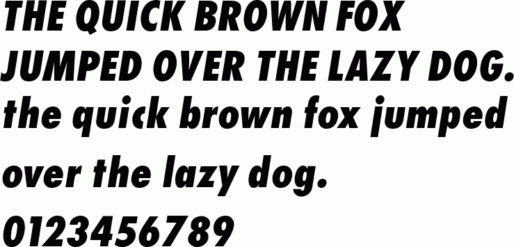 See the Futura Condensed Extra Bold Italic free font download characters