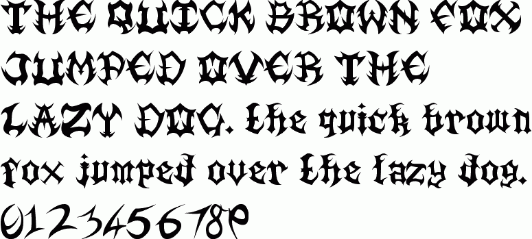 See the Death Metal free font download characters