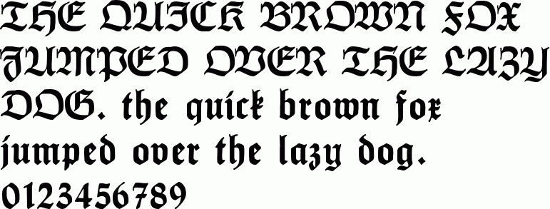 See the Humboldt Fraktur free font download characters