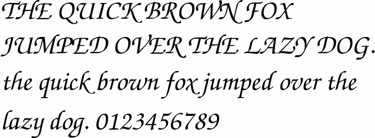 See the ITC Zapf Chancery Medium Italic free font download characters