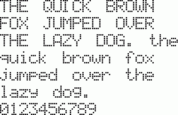 See the LCD Display Grid free font download characters