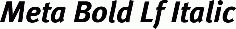 Preview Meta Bold Lf Italic free font