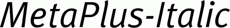 Preview MetaPlus-Italic free font