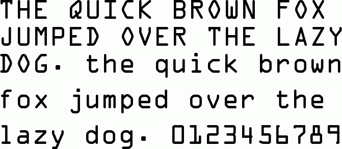 See the OCR A Extended free font download characters