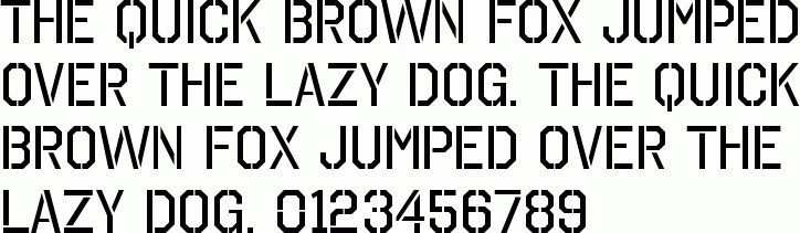 See the Octin Stencil free font download characters