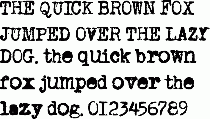 See the Old typewriter free font download characters