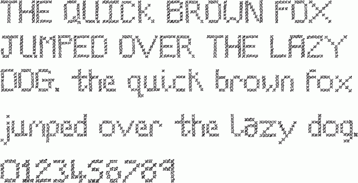 See the PC Cross Stitch free font download characters
