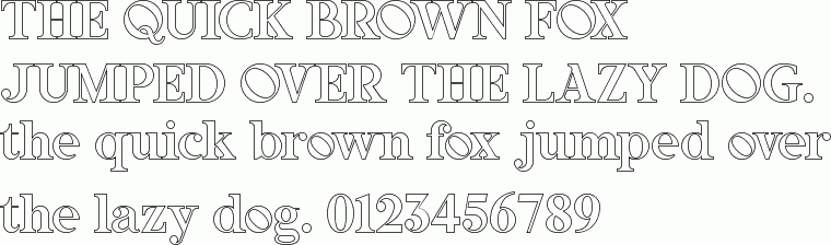 See the Rubino Serif Outline Regular free font download characters