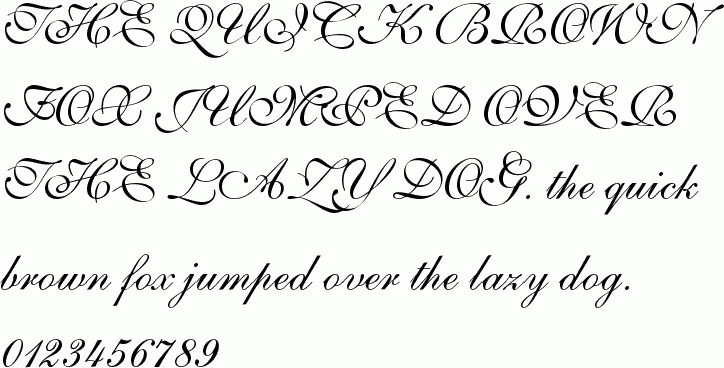 See the Shelley Volante BT free font download characters