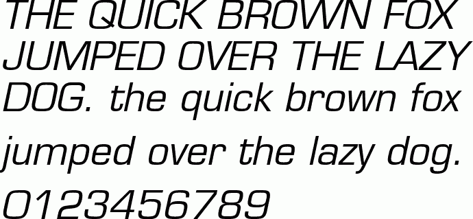 See the Square 721 Italic BT free font download characters