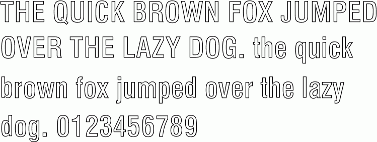 See the Swiss 721 Bold Condensed Outline BT free font download characters