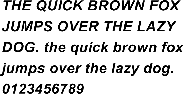 See the Arial WGL Bold Italic characters