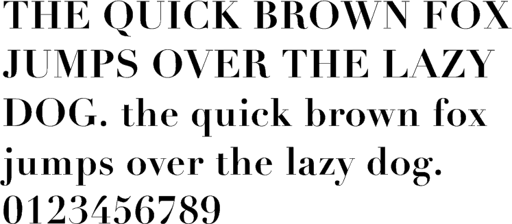 See the Linotype Didot Bold characters