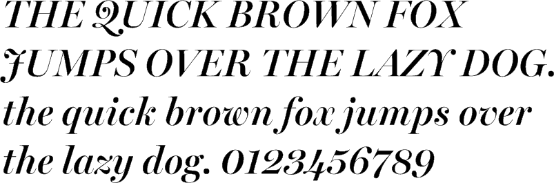 See the Miller Banner Semibold Italic characters