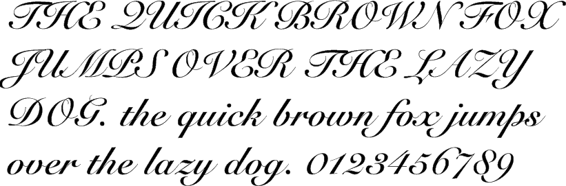 See the Snell Roundhand Bold characters