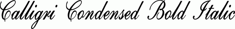 Preview Calligri Condensed Bold Italic font