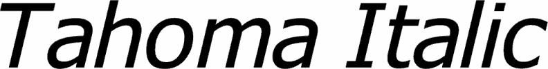 Preview Tahoma Italic font